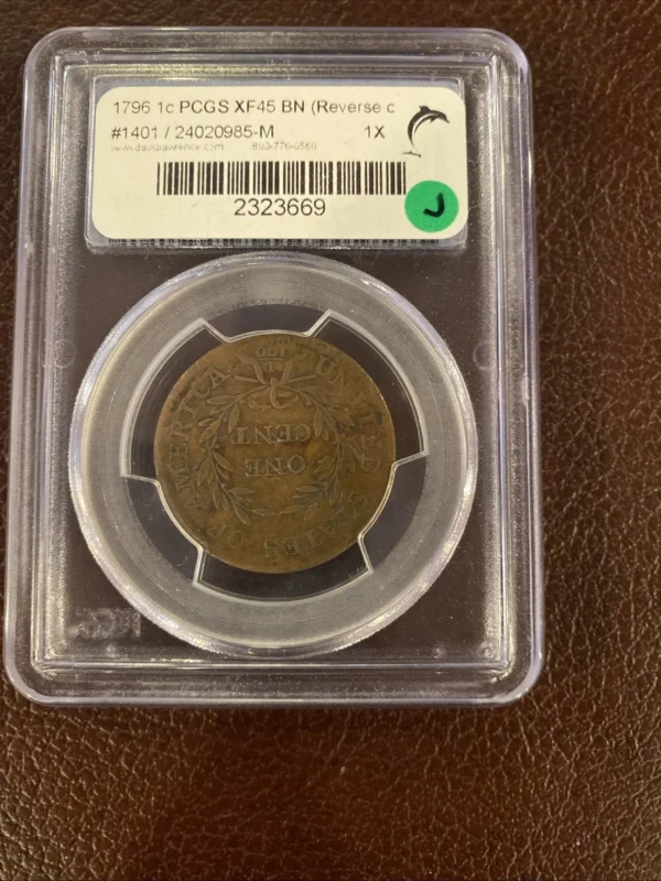 1796 1C Draped Reverse Of 1795 Large Cent - Image 2