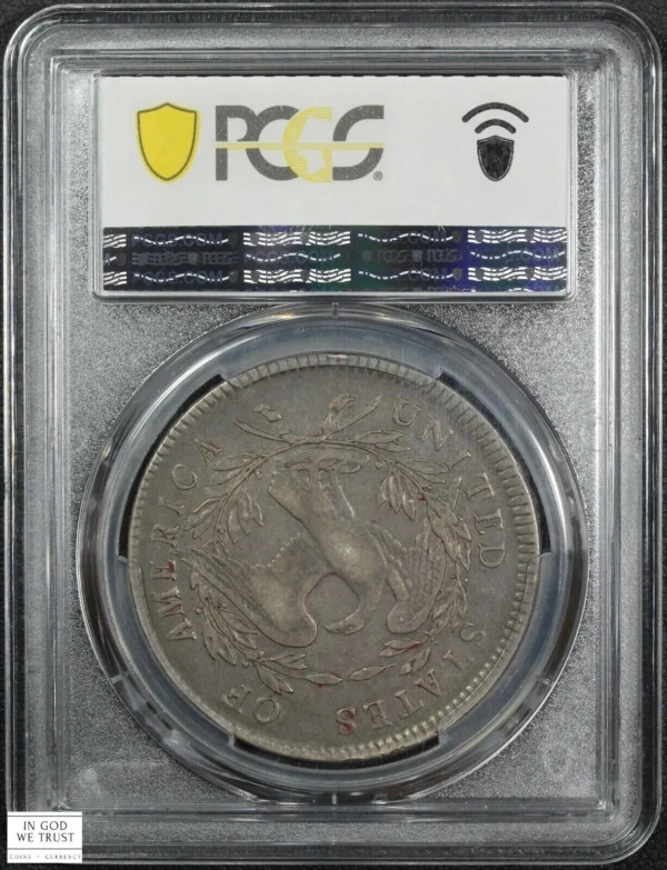 1795 B-5 BB-27 3 Leaves Flowing Hair Silver Dollar $1 PCGS VF 25 - Image 2
