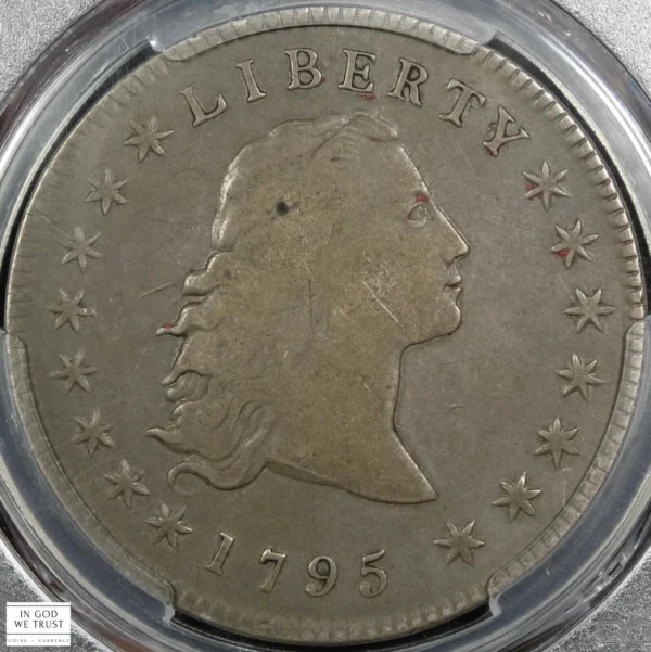1795 B-5 BB-27 3 Leaves Flowing Hair Silver Dollar $1 PCGS VF 25 - Image 3