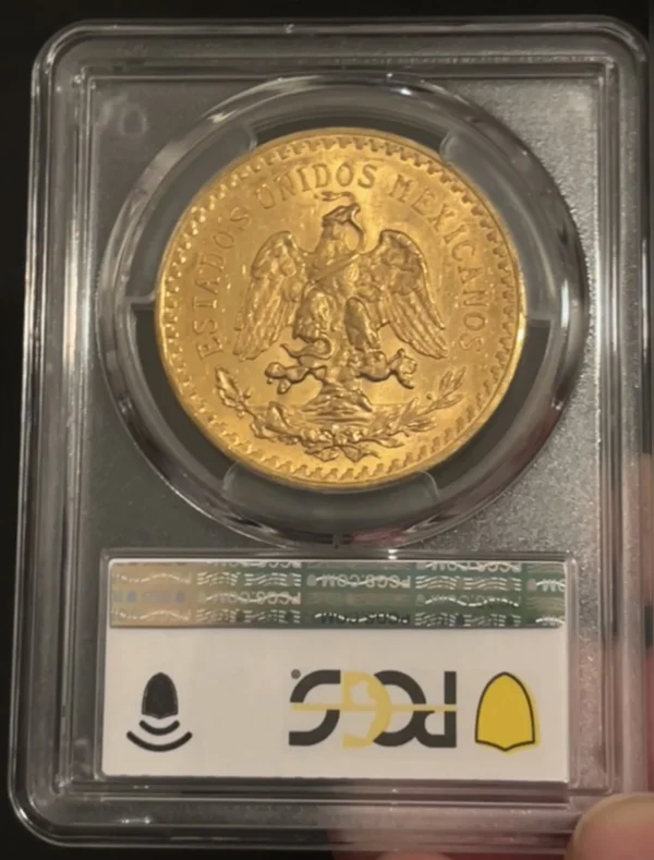 Mexico 1921 Gold 50 Peso PCGS MS-62 Choice Graded Mexican Pesos SUPERB/FRESH !! - Image 2