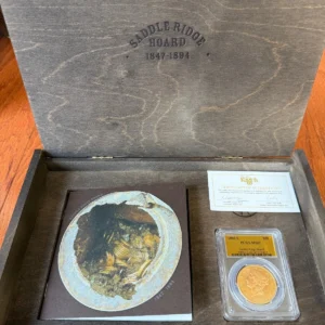 SRH SADDLE RIDGE HOARD TREASURE PCGS MS62 GOLD LABEL 1889 S GOLD  DOUBLE EAGLE