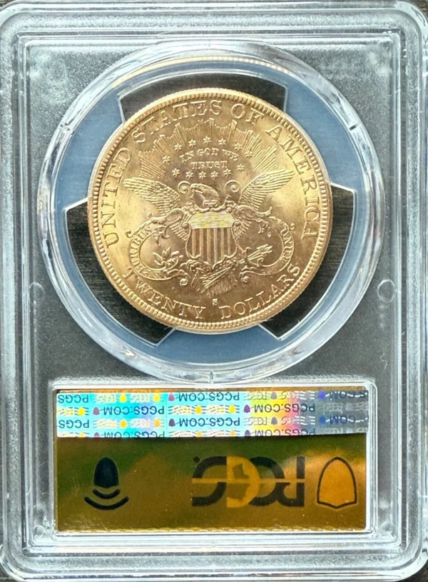 SRH SADDLE RIDGE HOARD TREASURE PCGS MS62 GOLD LABEL 1889 S GOLD  DOUBLE EAGLE - Image 4