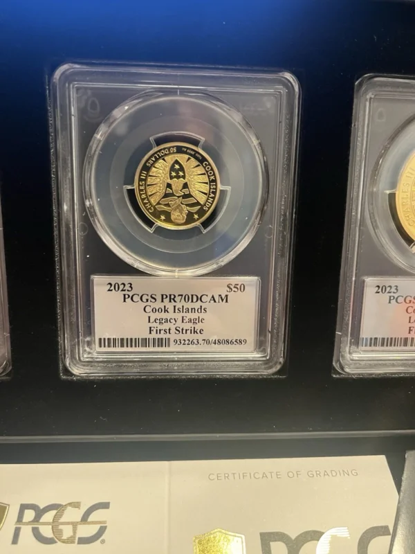 US Money Reserve Cook Island Legacy Eagle First Strike 3 Pc Gold Coin Set - Image 3