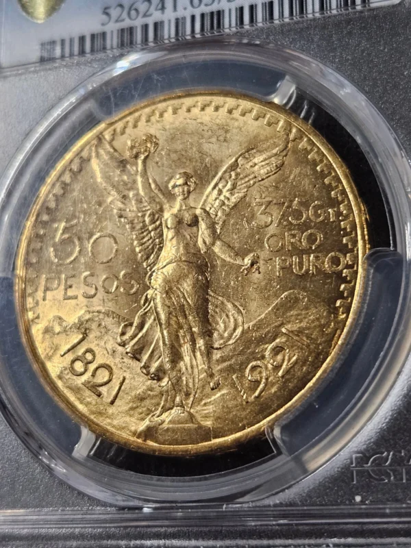 ???? 1921 Mexico 50 Peso Centenario Gold PCGS MS63 Shield KEY DATE Coin 1.2057 oz - Image 3