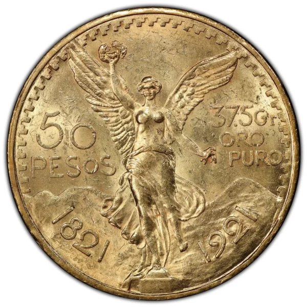 ???? 1921 Mexico 50 Peso Centenario Gold PCGS MS63 Shield KEY DATE Coin 1.2057 oz - Image 6