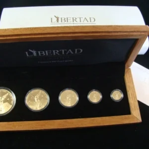 Mexico 2008 5 Coin 1.9 Ounces .999 Proof Gold Libertad Set in Original Govt Pkg