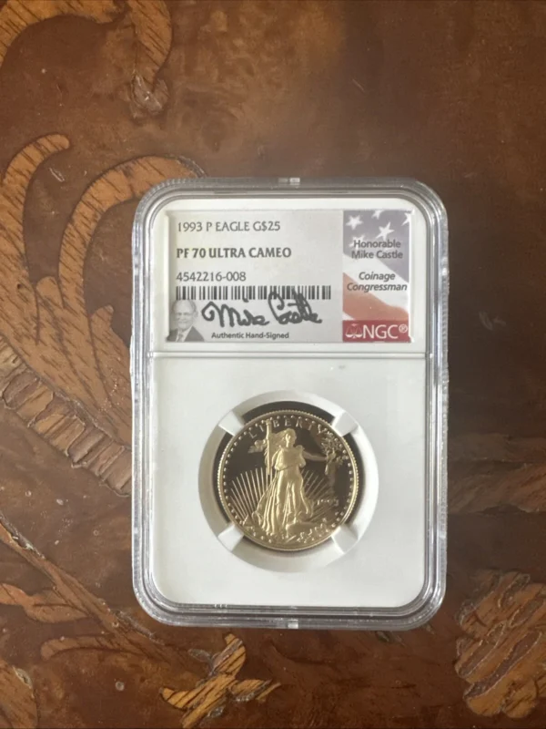 Rare  1993 4-coin Proof Gold Eagle Set NGC PF 70 Mike Castle Signed Low Pop - Image 4