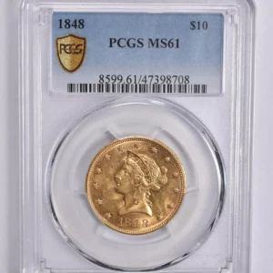 MS61 1848 $10 Liberty Head Gold Eagle PCGS *0416