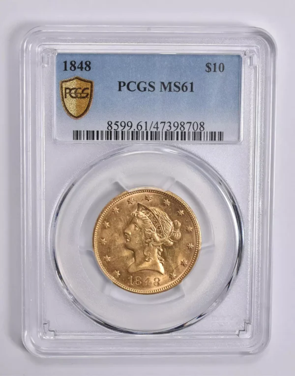 MS61 1848 $10 Liberty Head Gold Eagle PCGS *0416