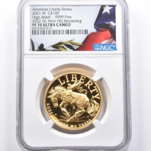 PF70 2021-W $100 Bronco Gold Liberty High Relief 2022 DC Mint HQ NGC *4284
