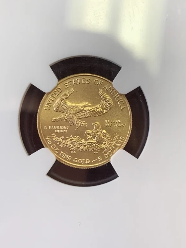RARE 2014 $5 American Gold Eagle 1/10 oz Narrow Reeds NGC Graded MS69 Pop 23 - Image 5