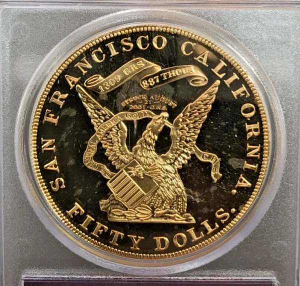 SS Central America 1855 Shipwreck $50 Kellogg PCGS Gem Proof (Restrike) 2.41ozt - Image 5