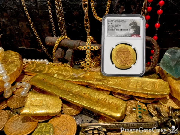 KIP WAGNER'S PERSONAL MEXICO 1714 8 ESCUDOS 1715 FLEET SHIPWRECK NGC 64 PIRATE - Image 3