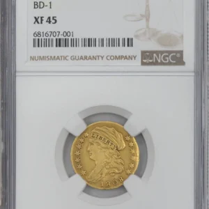 1808 $2 1/2 Gold Capped Bust BD-1 $2.5 XF45 NGC 947242-4