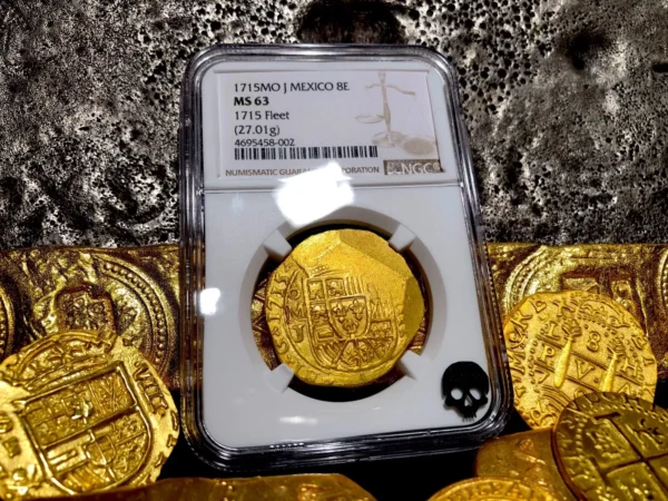 MEXICO 1715 NGC 63 FLEET SHIPWRECK 8 ESCUDOS  PIRATE GOLD COINS TREASURE COBS - Image 2
