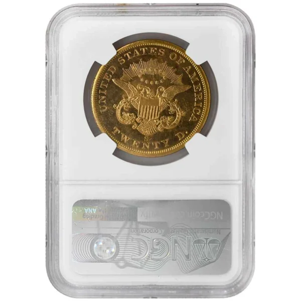 1857-S $20 Liberty Head, NGC MS66+PL CAC, SS Central America, Spike Shield Ra... - Image 2