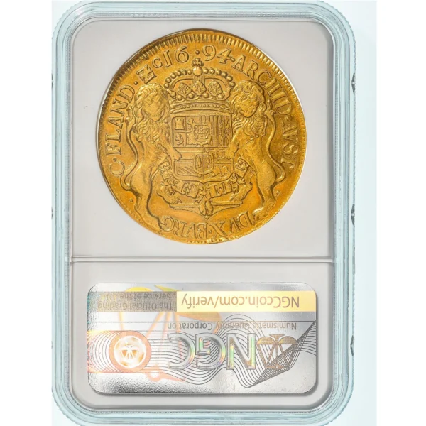 [#971593] County of Flandre, Charles II, 8 Sovereigns, Ducaton, 1694, Bruges, Ra - Image 2