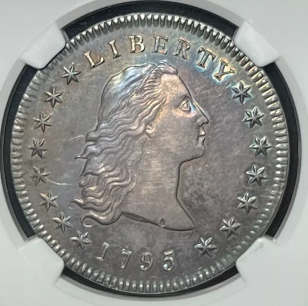 1795 Flowing Hair Silver Dollar NGC MS62 $1 Certified Coin Rare - JP821 - Image 3