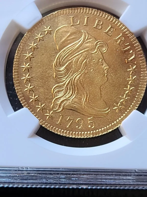 1795 DRAPED BUST 10.00 GOLD EAGLE NGC UNC DETAILS, VERY RARE IN UNCIRCULATED