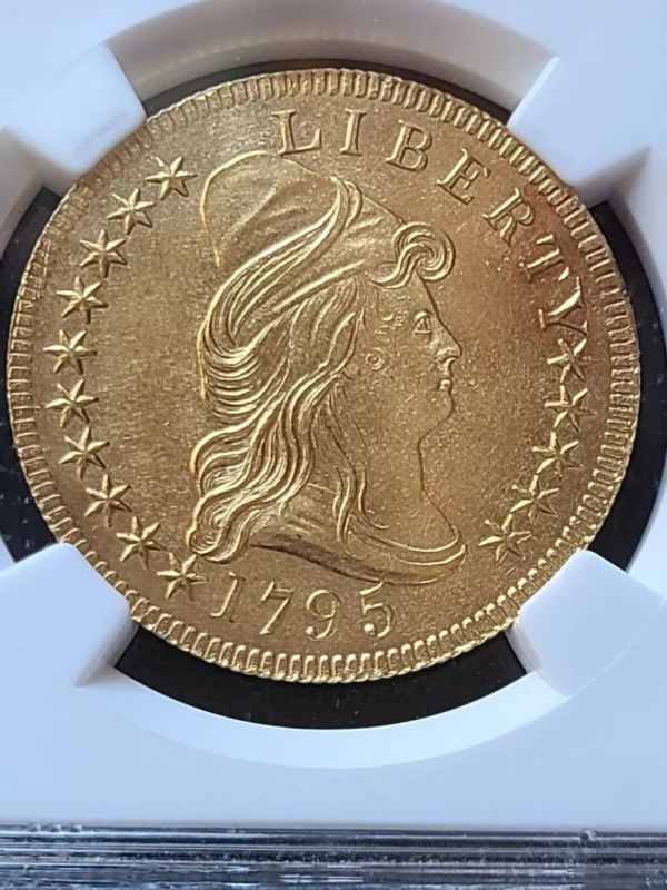 1795 DRAPED BUST 10.00 GOLD EAGLE NGC UNC DETAILS, VERY RARE IN UNCIRCULATED - Image 3