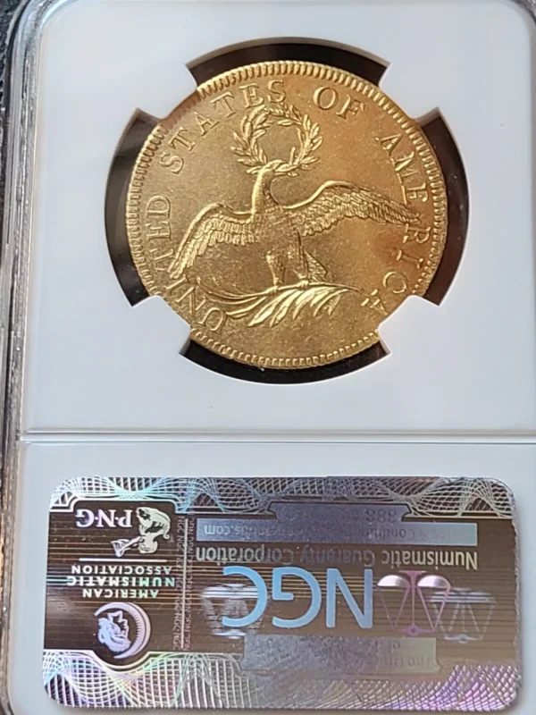 1795 DRAPED BUST 10.00 GOLD EAGLE NGC UNC DETAILS, VERY RARE IN UNCIRCULATED - Image 6