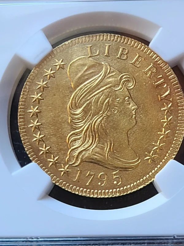 1795 DRAPED BUST 10.00 GOLD EAGLE NGC UNC DETAILS, VERY RARE IN UNCIRCULATED - Image 7