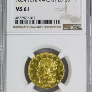1834 CAPPED BUST $5 NGC MS 61