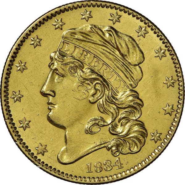1834 CAPPED BUST $5 NGC MS 61 - Image 3