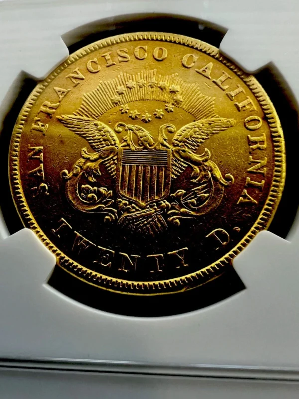 1854 Double Eagle $20 Gold Kellogg & Co NGC Uncirculated Territorial Very Rare - Image 4