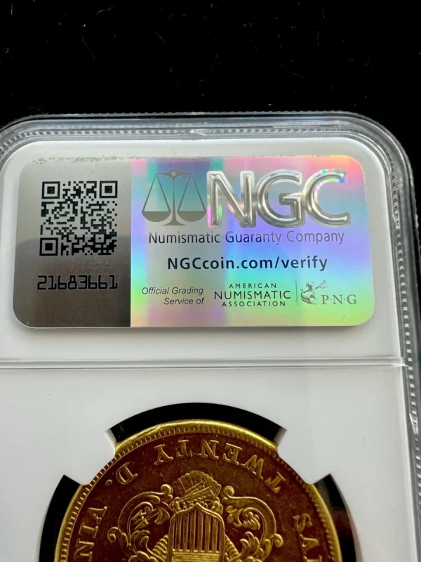 1854 Double Eagle $20 Gold Kellogg & Co NGC Uncirculated Territorial Very Rare - Image 6