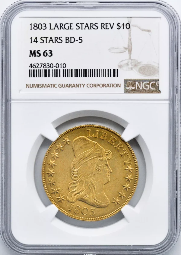 1803 DRAPED BUST $10 NGC MS 63