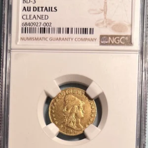 1796 With Stars $2.50 Draped Bust Quarter Eagle NGC AU Details Cleaned; 432 Made