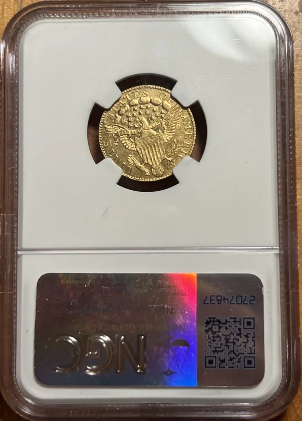 1796 With Stars $2.50 Draped Bust Quarter Eagle NGC AU Details Cleaned; 432 Made - Image 3