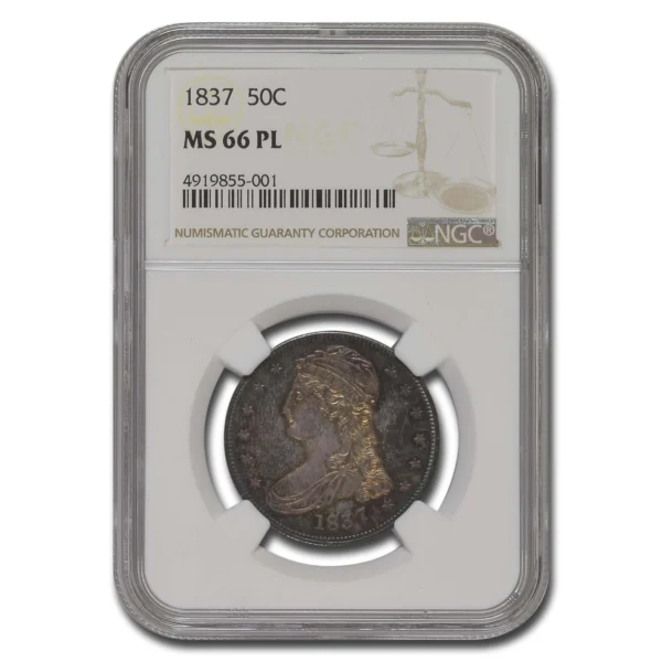 1837 Reeded Edge Half Dollar MS-66 NGC (PL)