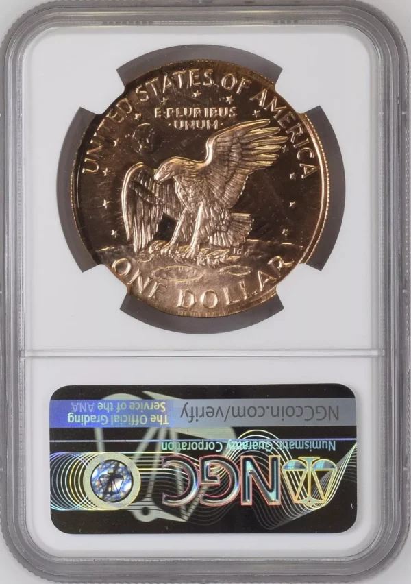 UNIQUE Ike Dollar Overstruck on Bronze SF Assay Office Medal NGC PF 69 RED CAMEO - Image 2