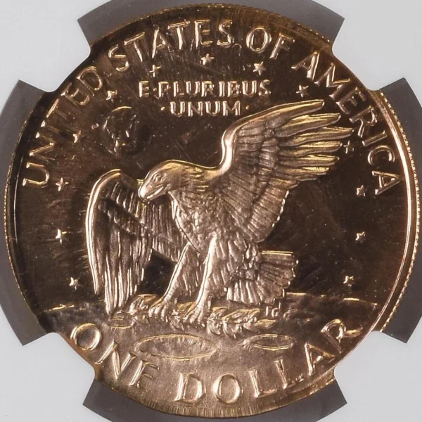 UNIQUE Ike Dollar Overstruck on Bronze SF Assay Office Medal NGC PF 69 RED CAMEO - Image 4