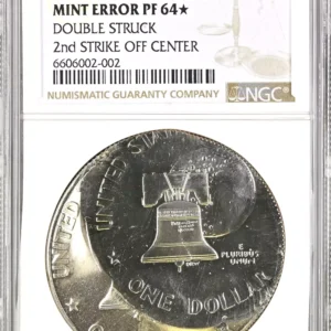 UNIQUE 1976-S Proof Bicentennial Ike $1 Double Struck 2nd Strike O/C NGC PF 64⭑