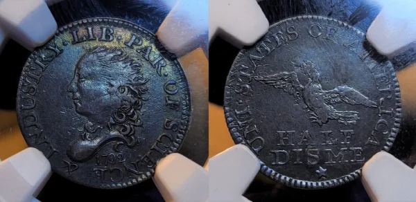 1792 Half Disme H10c NGC XF Details Tooled Beautiful & Important Coin