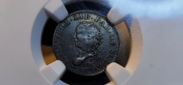 1792 Half Disme H10c NGC XF Details Tooled Beautiful & Important Coin - Image 4