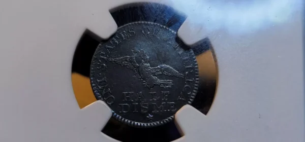 1792 Half Disme H10c NGC XF Details Tooled Beautiful & Important Coin - Image 5