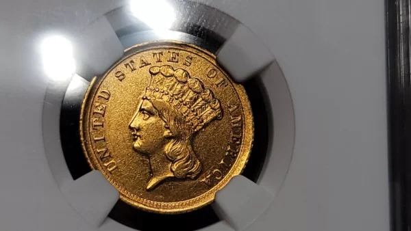 1854 D Three Dollar Gold $3 NGC AU 55 Dahlonega Mint!! - Image 4