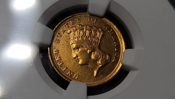 1854 D Three Dollar Gold $3 NGC AU 55 Dahlonega Mint!! - Image 6