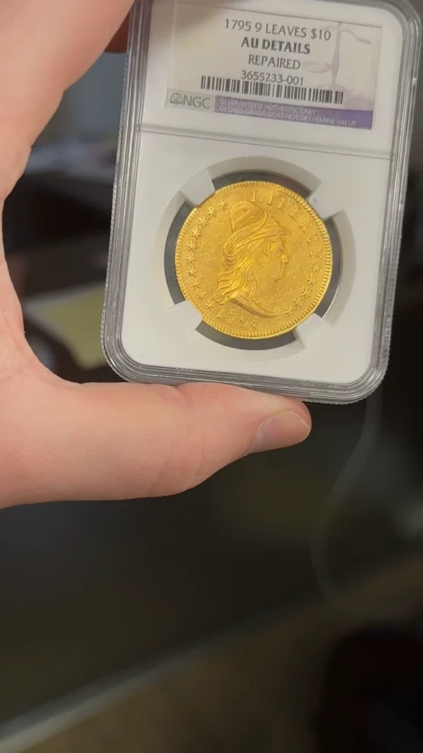 1795 NGC AU Details Repaired $10 Draped Bust Gold 9 Leaves - Image 2