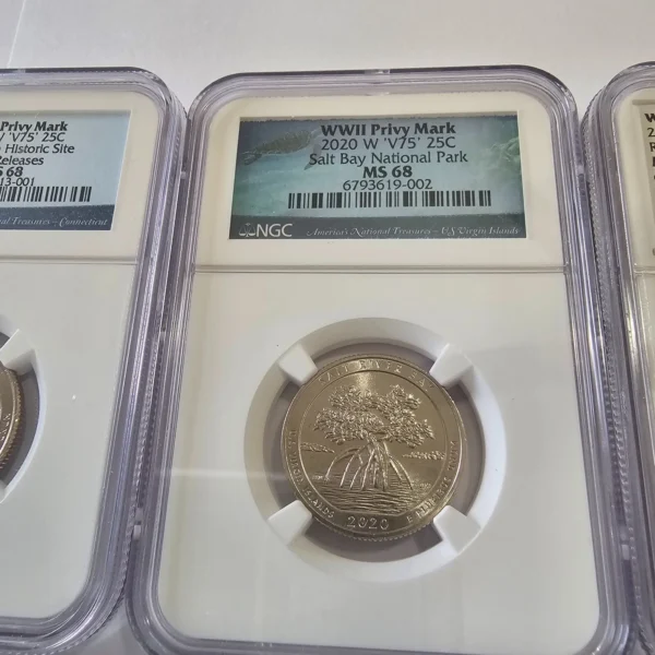 ⭐ 2020 W NGC MS68 ABSOLUTELY BEAUTIFUL 5 QUARTER SET      #306 - Image 4