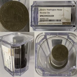 UNIQUE Uncanceled Martha Washington Cent Size Reverse Die for Judd #2180 NGC