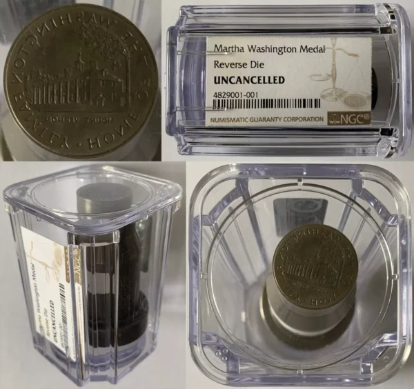 UNIQUE Uncanceled Martha Washington Cent Size Reverse Die for Judd #2180 NGC