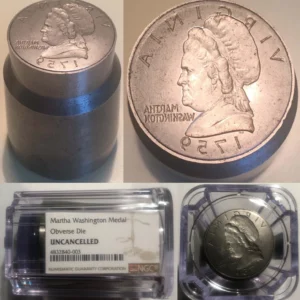 Uncanceled Martha Washington Half Dollar Size Obv Die for Judd #2131 NGC 2 Known