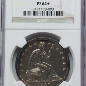 1849 LIBERTY SEATED S$1 NGC PR 64