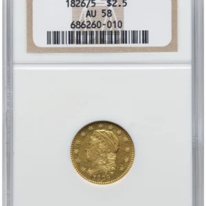 1826/5 CAPPED BUST $2.5 NGC AU 58