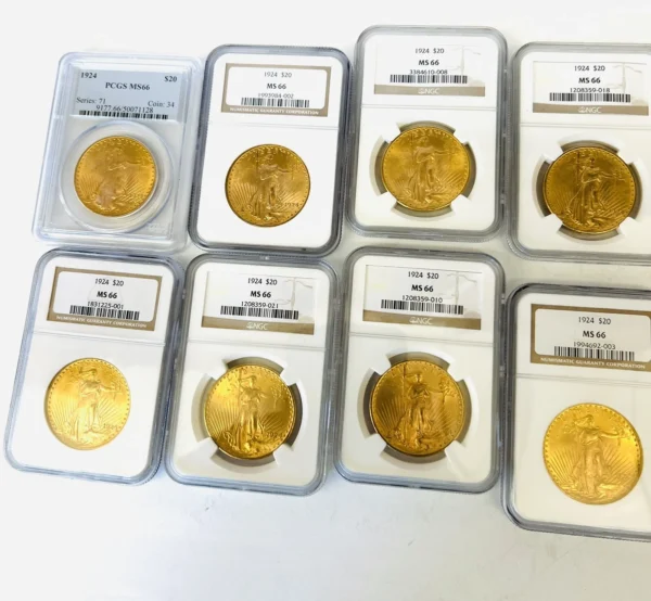 RARE SET OF  10 MS 66 US $20.00 GOLD COINS GRADED BY:PCGS & NGC - Image 2